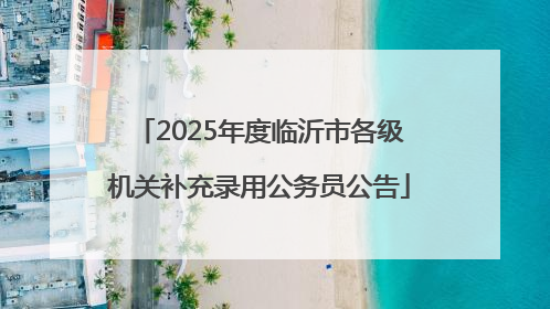 2025年度临沂市各级机关补充录用公务员公告