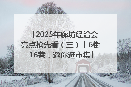 2025年廊坊经洽会亮点抢先看（三）丨6街16巷，邀你逛市集