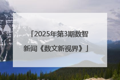 2025年第3期数智新闻《数文新视界》