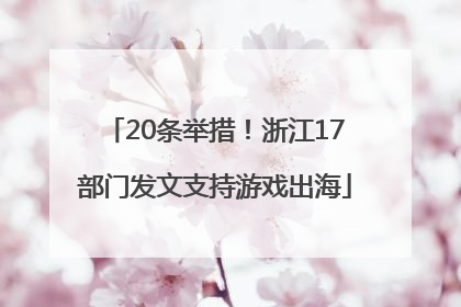 20条举措！浙江17部门发文支持游戏出海