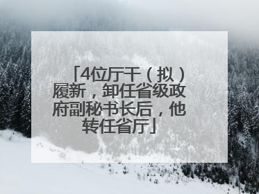 4位厅干（拟）履新，卸任省级政府副秘书长后，他转任省厅
