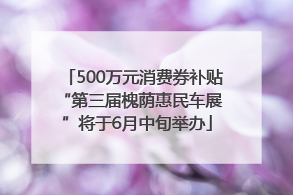 500万元消费券补贴 “第三届槐荫惠民车展”将于6月中旬举办