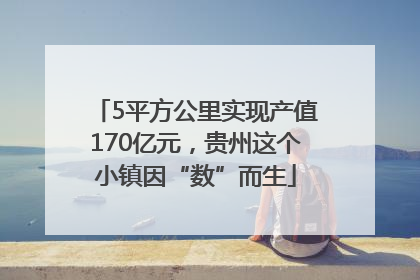 5平方公里实现产值170亿元，贵州这个小镇因“数”而生