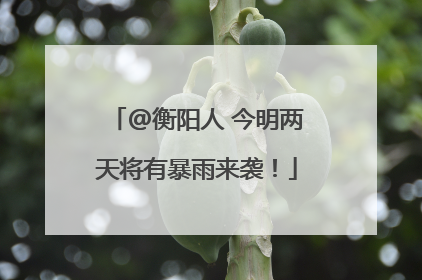 @衡阳人 今明两天将有暴雨来袭！
