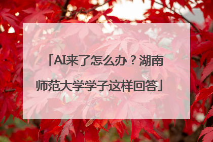 AI来了怎么办？湖南师范大学学子这样回答