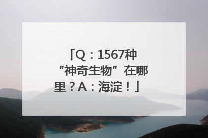 Q：1567种“神奇生物”在哪里？A：海淀！